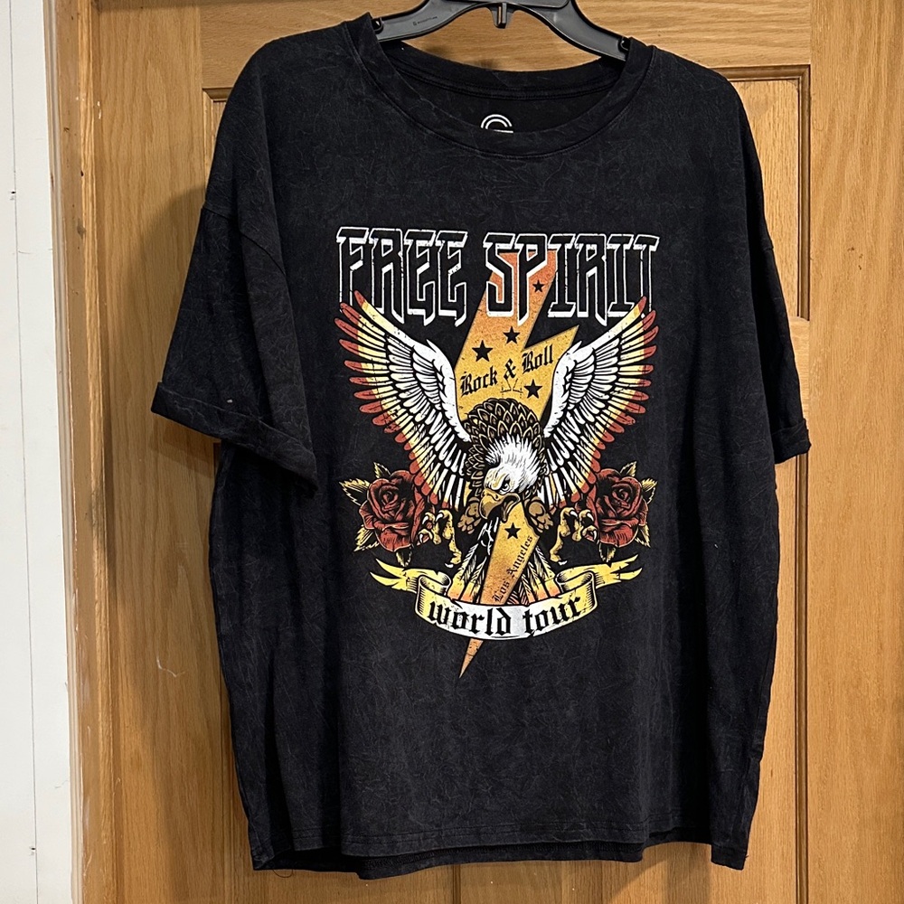 Free Spirit Black Graphic Crop Top